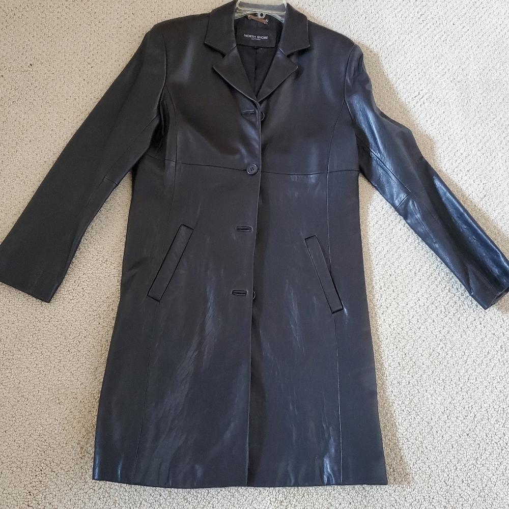 Leather car coat size small